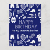 ブルーテニス🎾ハッピーバースデーはがき ポストカード (正面)