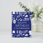 ブルーテニス🎾ハッピーバースデーはがき ポストカード (スタンド正面)