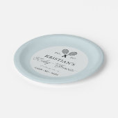 ブルーテニ名門私立校風のステーマシックなベビーシャワー ペーパープレート (アングル)