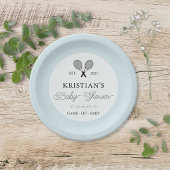 ブルーテニ名門私立校風のステーマシックなベビーシャワー ペーパープレート