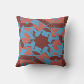 ブルーテラコッタオンブルゴーニュ対角フローラモチーフ クッション (裏面)