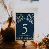 ブルーテラコッタメキシ結婚カン テーブルナンバー