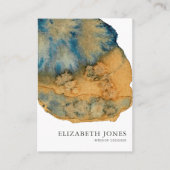 ブルーテラコッタユニーク色彩の鮮やかウォーター色抽象芸術 名刺 (正面)