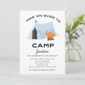 ブルーテントキャンピングバースデーパーティー 招待状 (スタンド正面)