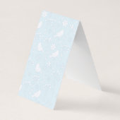 ブルーテント折りイヤリングディスプレイカードの鳥 名刺 (裏面)