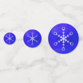 ブルーテーエレガントブル王室の紙吹雪上の雪片 コンフェッティ (正面)