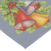 ブルーテーブルランナーのクリスマスベル ショートテーブルランナー (コーナー)