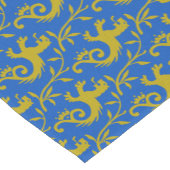 ブルーテーブルランナーの中世のダンデライオンズ ショートテーブルランナー (コーナー)