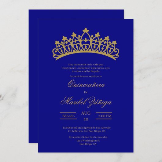 ブルーテーマキンセアニェラ 招待状 (正面/裏面)