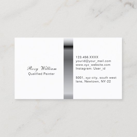 ブルーテーマプロフェッショナル認定画家 名刺 (裏面)