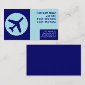 ブルーテーマレトロ飛行機の名刺 名刺 (正面/裏面)