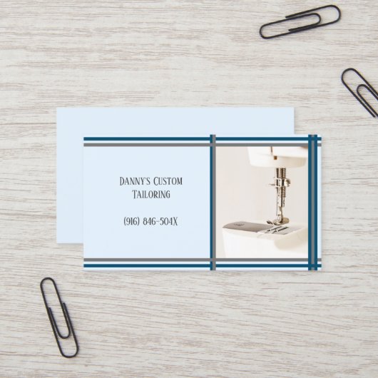 ブルーテーラー裁縫機械名刺 名刺 (正面/裏面インサイチュ)