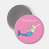 ブルーテールマーメイドスイミングサンダー_コーブ マグネット (正面/裏面)