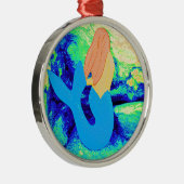 ブルーテールマーメイドデザイン メタルオーナメント (右)