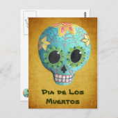 ブルーディアデロスミュートスアートシュガースカル ポストカード (正面/裏面)