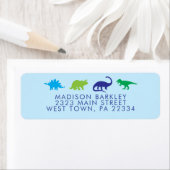 ブルーディオナキュートキッズディノ差出人住所ラベル ラベル (インサイチュ)