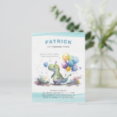 ブルーディオナンスボーイ水彩誕生日 インビテーションポストカード (スタンド正面)