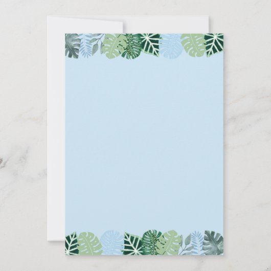 ブルーディオンドラサファリ誕生日 招待状 (裏面)