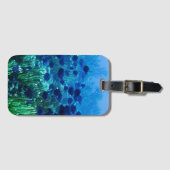 ブルーディスカス魚のショール水中写真 ラゲッジタグ (正面横)