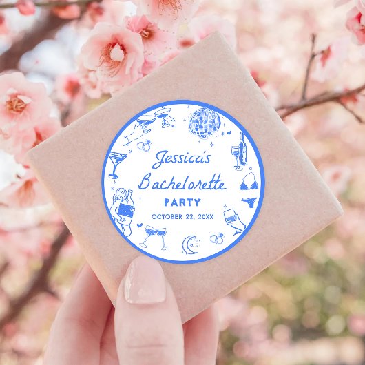 ブルーディスココックテール ブライズメイドパーティー ラウンドシール