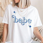 ブルーディスコブライダルパーティヘンドパーティーシャツ Tシャツ<br><div class="desc">レトロディスコボールブライダルシャワー招待状&デココレクションで時間を遡る。ゆったりとしたシルバーのグリッターフォントによって強化された、抑えられたベージュとグレーのアーチで70年代の懐かしさに浸る。象徴的なレトロなディスコのボールは、魅力のtouchを維持しながら、ディスコの魅力の時代を呼び起こす中心のステージをフェミニン取る。真のレトロな祝スタイルでグルーヴと花嫁の準備をしなさい。#zazzlemade</div>