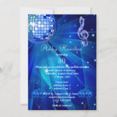 ブルーディスコボールとバルーン50誕生日 招待状 (裏面)