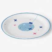 ブルーディスコボールサントリーニギリシャスペインの語/テーマ ペーパープレート (アングル)