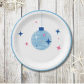 ブルーディスコボールサントリーニギリシャスペインの語/テーマ ペーパープレート