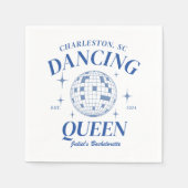 ブルーディスコボールレトロバチェロレッテ スタンダードカクテルナプキン (正面)