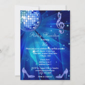 ブルーディスコボール&ヒール35誕生日 招待状 (裏面)