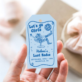 ブルーディスコロデオ女性のカーボーイバチェロレッテウィークエンド ギフトタグ