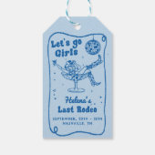 ブルーディスコロデオ女性のカーボーイバチェロレッテウィークエンド ギフトタグ (裏面)
