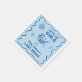 ブルーディスコ女性のカーボーイロデオバチェロレッテウィークエンド スタンダードカクテルナプキン (角)