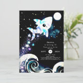 ブルーディープシーチルドレンズシャーク誕生日 招待状 (スタンド正面)