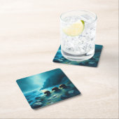 ブルーデイウォンバット スクエアペーパーコースター (インサイチュ)