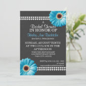 ブルーデイジーと石板グレイブライダルシャワー 招待状 (スタンド正面)