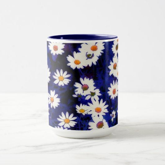 ブルーデイジーアートフラワーマグカップ マグカップ (中央)