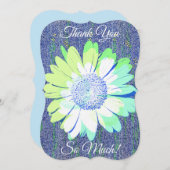 ブルーデイジーフラワーアートサンキューフラットカード サンキューカード (正面/裏面)