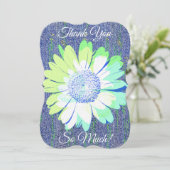 ブルーデイジーフラワーアートサンキューフラットカード サンキューカード (スタンド正面)