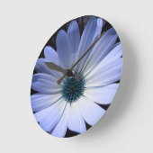 ブルーデイジーフラワーウォール時計 ラウンド壁時計 (傾斜)
