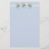 ブルーデイジーフラワースケッチ縁ど 便箋 (正面)