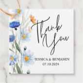 ブルーデイジーフローラ結婚の感謝のギフト フェイバータグ (正面)