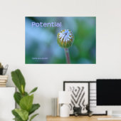 ブルーデイジーブド写真プリント/ポスター – "Potential" ポスター (ホームオフィス)