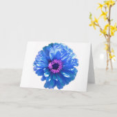 ブルーデイジーブルーフローラ写真 カード (黄色い花)