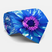 ブルーデイジーブルーフローラ写真 ネクタイ (ロール)