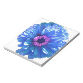 ブルーデイジーブルーフローラ写真 ノートパッド (回転)