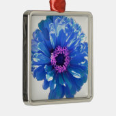 ブルーデイジーブルーフローラ写真 メタルオーナメント (右)