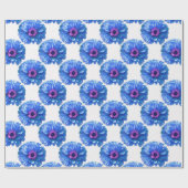 ブルーデイジーブルーフローラ写真 ラッピングペーパー (フラット)