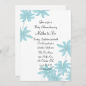 ブルーデイジーベビーシャワー 招待状 (正面/裏面)