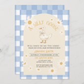 ブルーデイジーボーイグースベイビーシャワー 招待状 (正面/裏面)